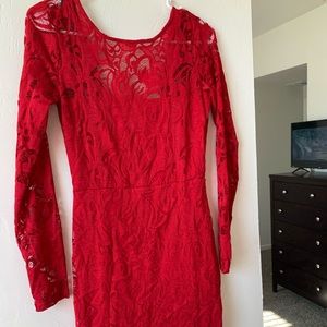 Forever 21 red lace dress